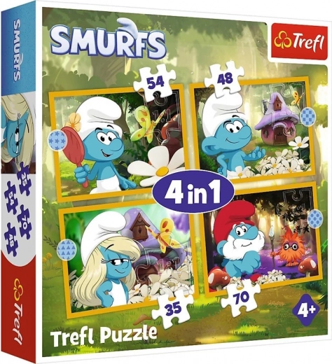 Puzzle Štrumpfovi Život u selu 4u1