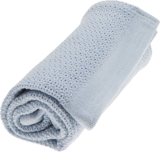 VINTER & BLOOM deka od organskog pamuka Soft Grid True Blue