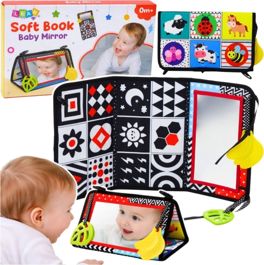 Kontrastna senzorička igraća podloga s sigurnim ogledalcem za bebe
