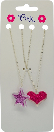 Ogrlice s privjescima srce i zvijezda, set 2 kom