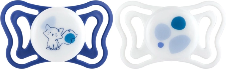Chicco PhysioForma Light silicone orthodontic pacifiers, blue, 16–36 months, 2 pcs