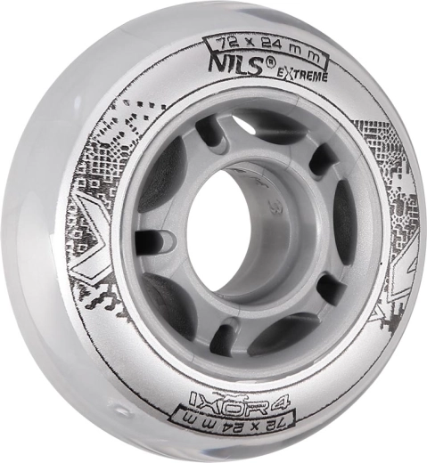 Kotači za inline klizaljke NILS EXTREME PU 72 × 24 prozirni (4 kom)