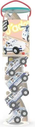 Drveni igraći set s tračnicama – policija, 16 dijelova