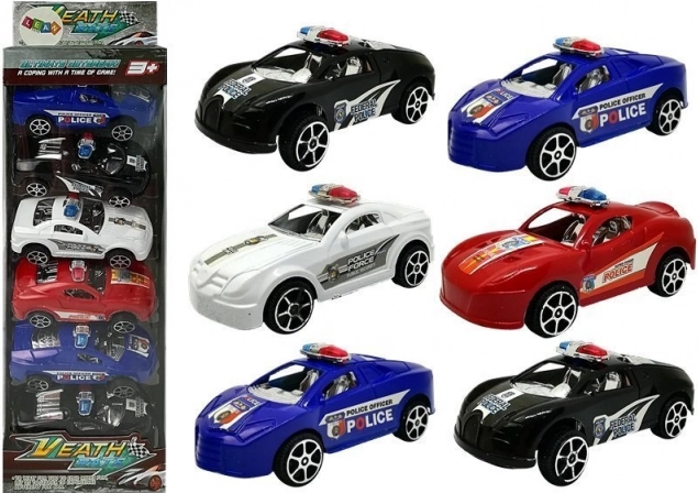 Set policijskih autića s inercijskim pogonom 6 kom