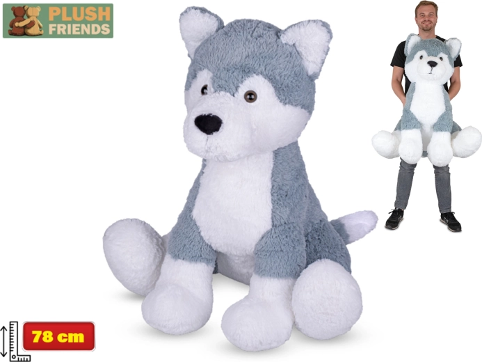 Plišani pas husky 78 cm sjedeći – Plush Friends