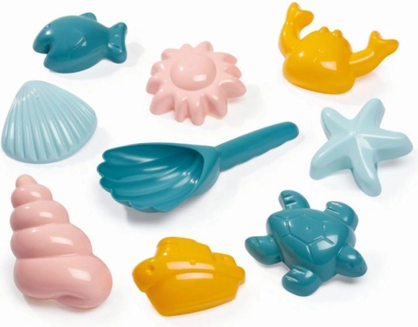 Set pješčanih kalupa s morskim motivima i lopatica u obliku školjke