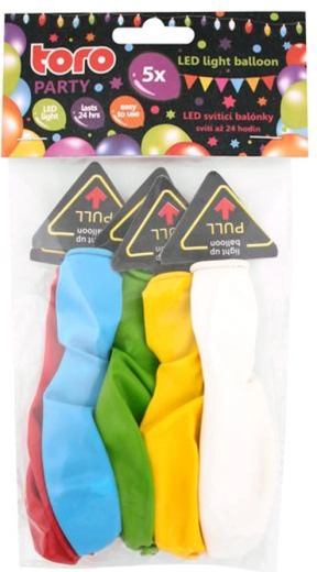 Svjetleći LED baloni TORO, set 5 kom