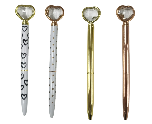 Metalna olovka s motivom srca 15 cm