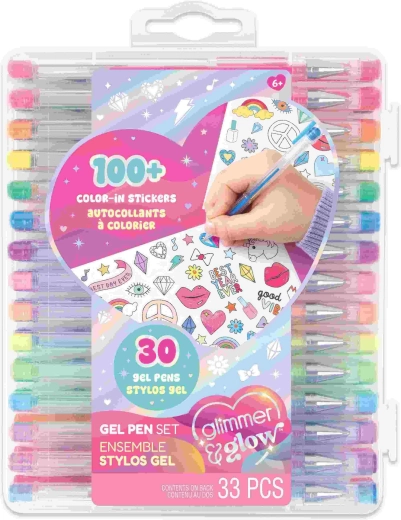 Set od 30 gel olovaka sa samoljepljivim naljepnicama