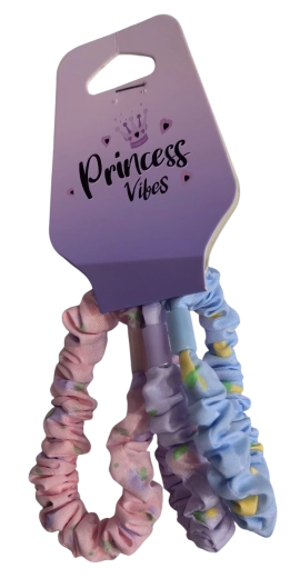 PINK set of pastel scrunchie hair ties, 3 pcs