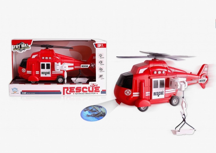 Firefighting Helicopter with Lights, Sound and Projector 1:16