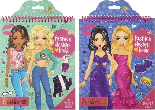 Dizajnerska modna knjiga Besties sa naljepnicama i šablonama