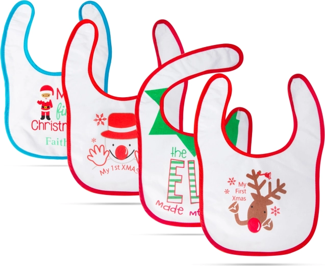 Christmas children's bib with pattern - 1 piece