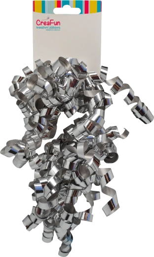 Darivateljska metalik mašna srebrna 6 mm, 2 kom