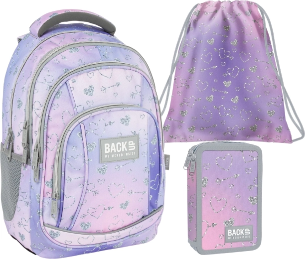 BackUP Twinkle school set 3-in-1: backpack, filled pencil case and gym bag