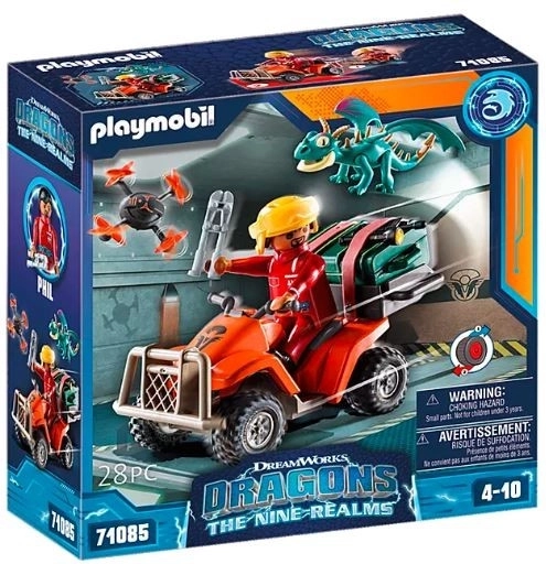 PLAYMOBIL Dragons: Devet kraljevstava Icaris ATV i Phil – set s figuricama i zmajem