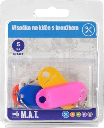 Privjesnice za ključeve s prstenom, miks boja (5 kom)