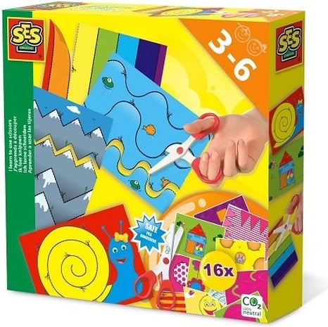 SES Creative Learning to Cut – set with safe scissors and 16 cards