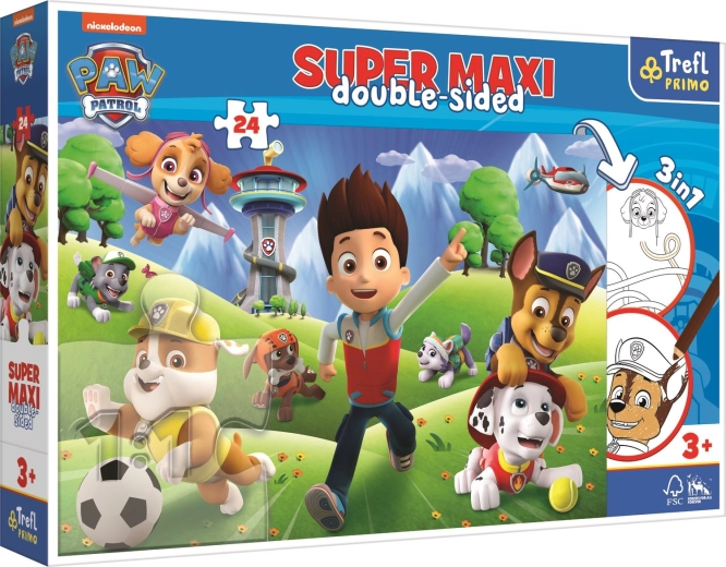 Dvostrana slagalica Paw Patrol: Super maxi avantura 24 dijelova