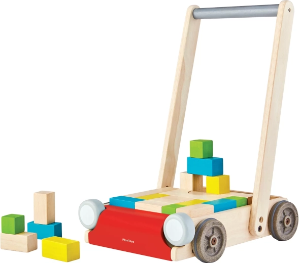 PlanToys wooden walker with blocks
