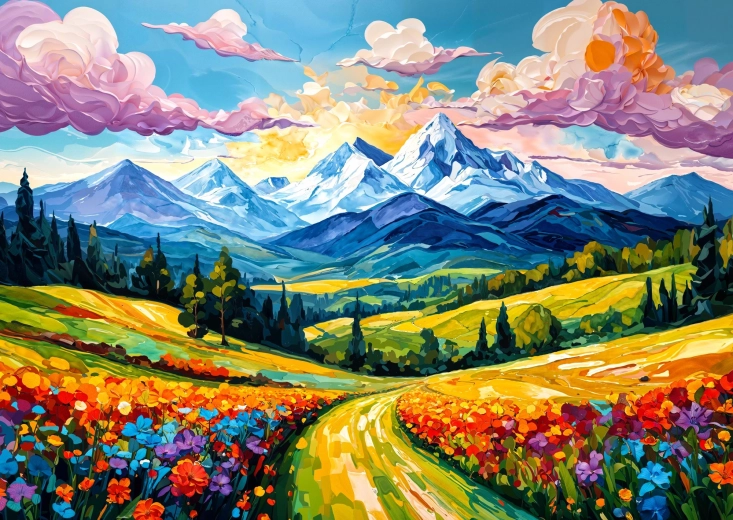 Enjoy puzzle Cvjetna dolina 1000 dijelova