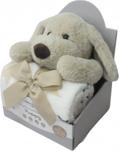 Free2Play plišana igračka s dekicom puppy brown/white