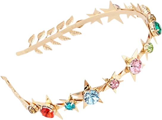 Ružičasta traka za kosu Zvjezdica s draguljima