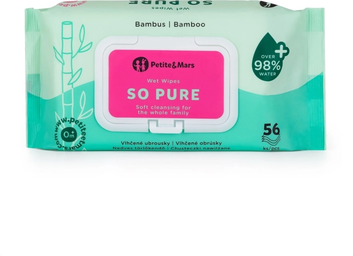 Petite&Mars vlažne bambusove maramice So pure, biorazgradive, 56 kom