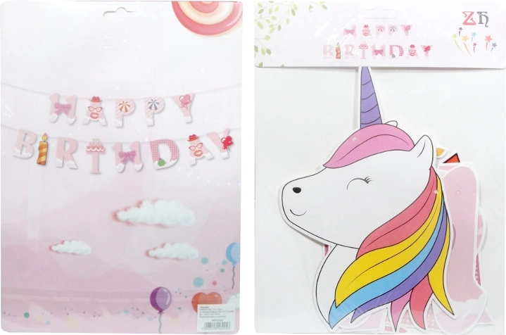 Papirnati rođendanski vijenac Happy Birthday s jednorogom