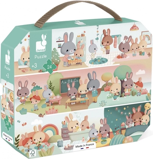 Janod puzzle u koferčiću Moj dan – 24 dijelova