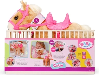 BABY born walking pony Cutie with portable stable