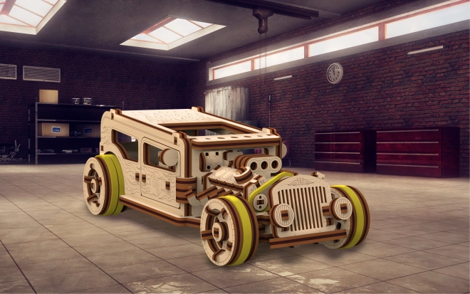 drvene 3D puzzle WOODEN CITY hot rod – mehanički model 141 dijelova