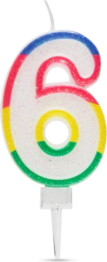 Number 6 Cake Candle