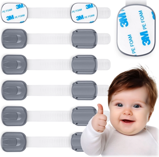 Dječje sigurnosne brave za ormariće RICOKIDS, 6 kom, sive