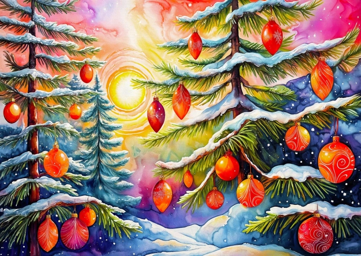 Enjoy puzzle Božićni izlazak sunca 1000 dijelova