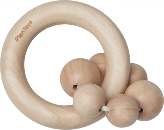 PlanToys zvečka s perlicama, prirodna