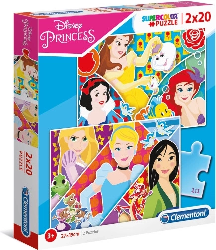 Puzzle 2×20 PRINCESS Super Color Clementoni