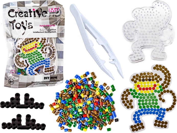 Iron-on beads with monkey template - 1 piece