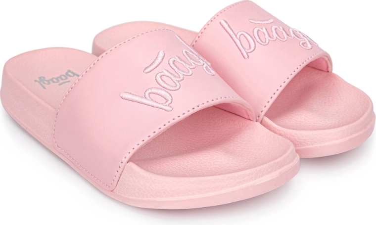 Baagl Slippers Logo Pink