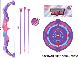 Dječji luk sa strijelama i metom, ljubičasti, 57 cm