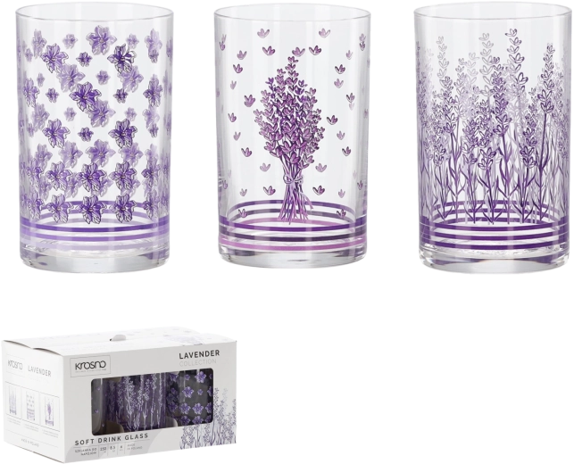 Set čaša za napitke Krosno Lavender 250 ml (6 kom)