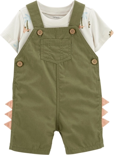 Carter's 2-dijelni set s majicom i kratkim hlačama na tregere Green Dino za dječake
