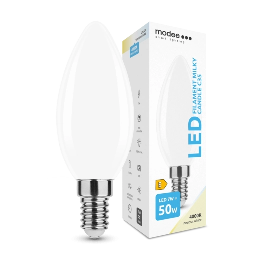 Modee Smart Lighting LED svijeća E14 7 W neutralno bijela mliječno staklo