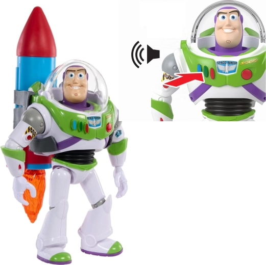 Mattel Disney Toy Story interaktivna figurica Buzz Svjetlosni s raketom 27 cm (engleska verzija) - 1 komad