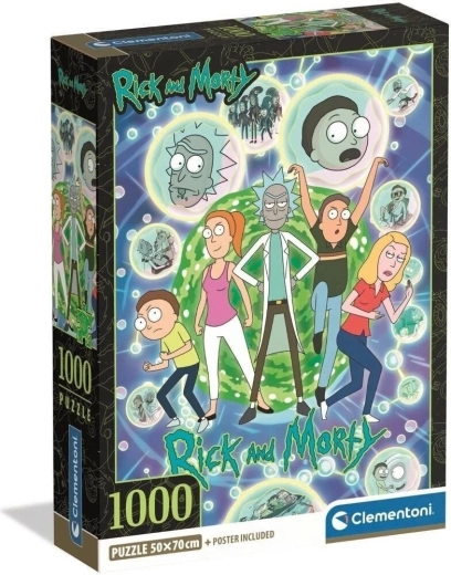 Clementoni puzzle Rick and Morty: multisvemirska kolaž 1000 dijelova