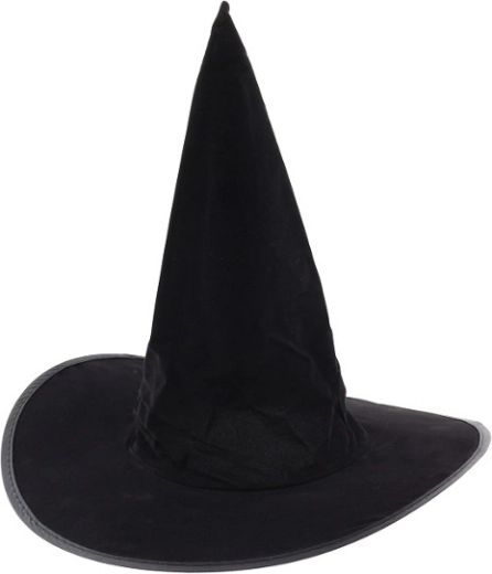 Black Flocked Witch Hat