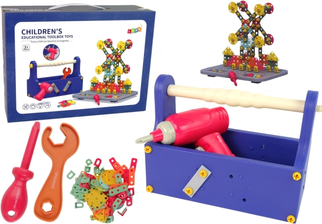 Konstrukcijski set u koferu s akumulatorskim odvijačem za male majstore