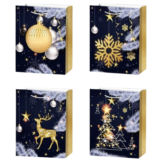 Darovna papirnata vrećica M božićna čestitka 26 × 32 × 10 cm