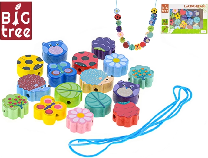 Drvene navlake perlice Big Tree – set od 17 dijelova