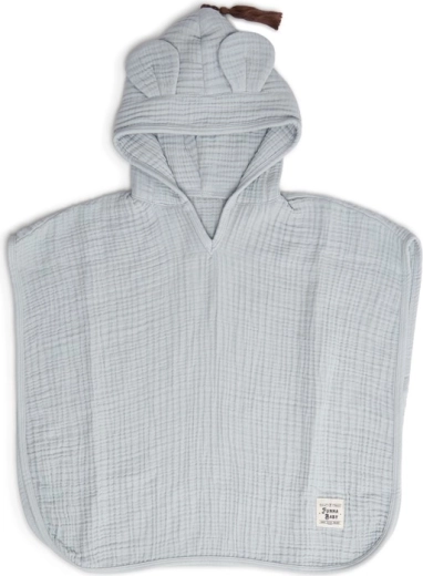 Funnababy muslinsko pončo s kapuljačom dove grey